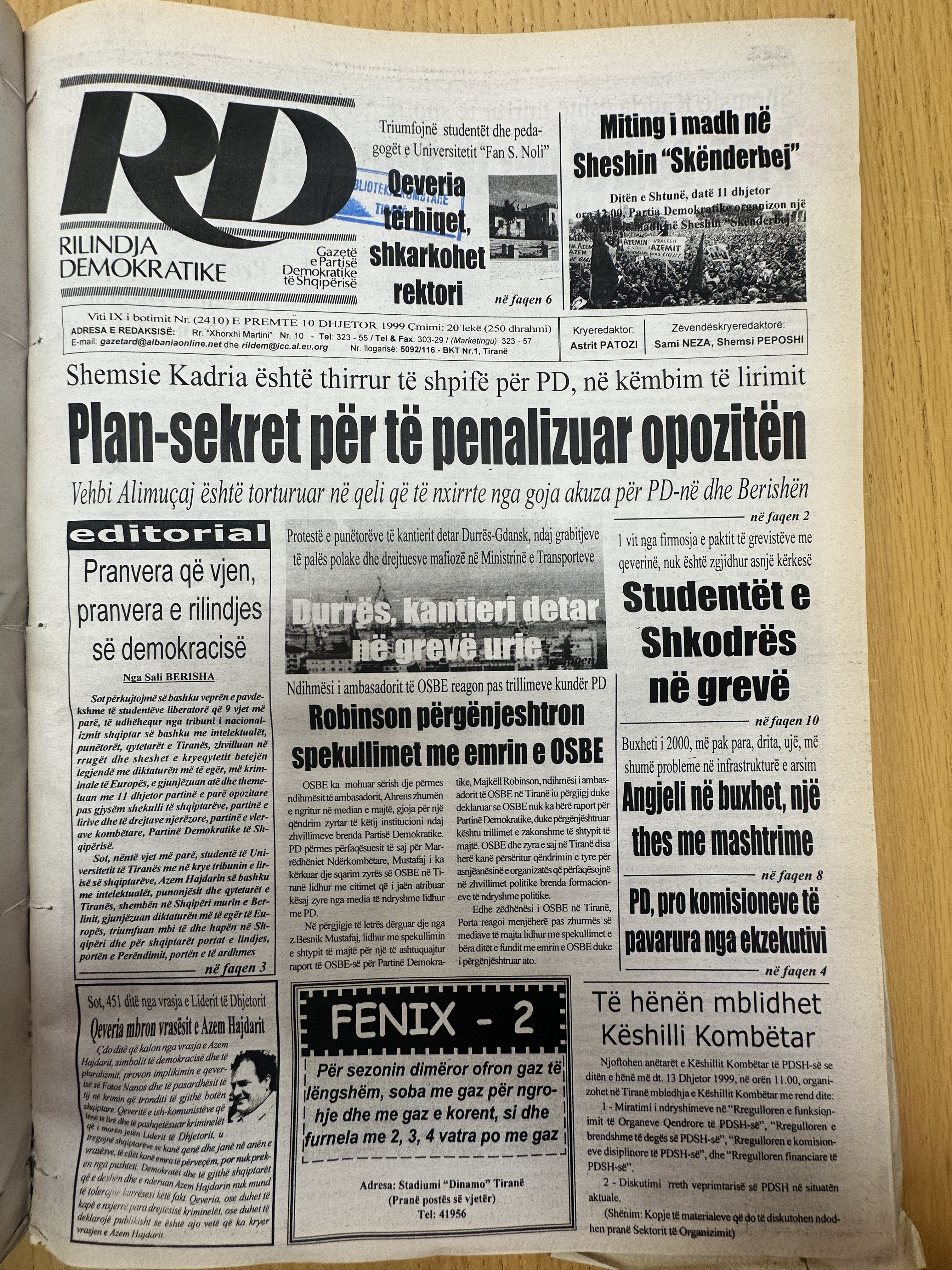Rilindja Demokratike 1999-12-10